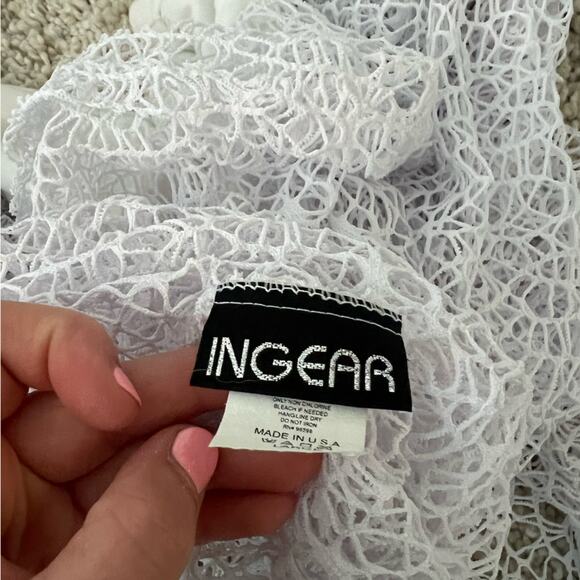 Ingear White Mesh See Through Side Tie Skirt Cover Up Large - Picture 6 of 8